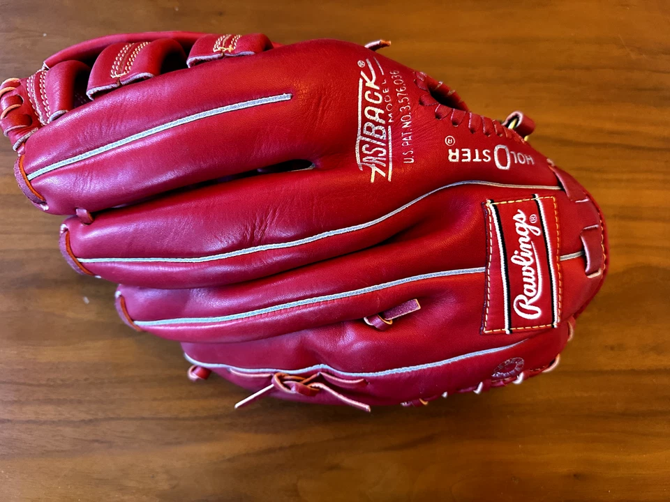 Guante de béisbol Rawlings 1445 Darryl Strawberry modelo exclusivo - casi como nuevo - rojo Foto 3 de 4