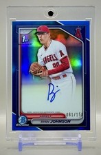 Ryan Johnson 2024 1st Bowman Chrome True Blue Refractor Auto #/150 - LA Angels