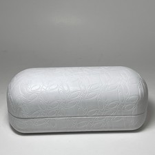 VTG Oakley White Clamshell Sunglasses Hard Case Embossed Signature Logo