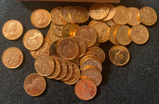 1958, 1959, 1960, 1961, 1962 Canada Cents Red Brilliant Uncirculated.