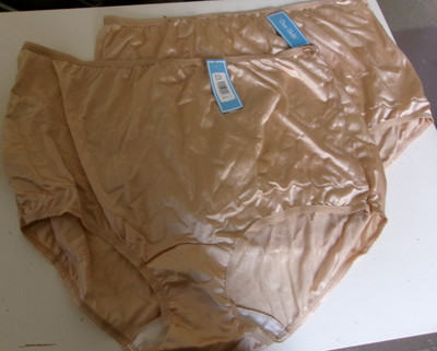 2 Dixie Belle by Velrose Full cut scalloped trim Briefs Style 719 Nude