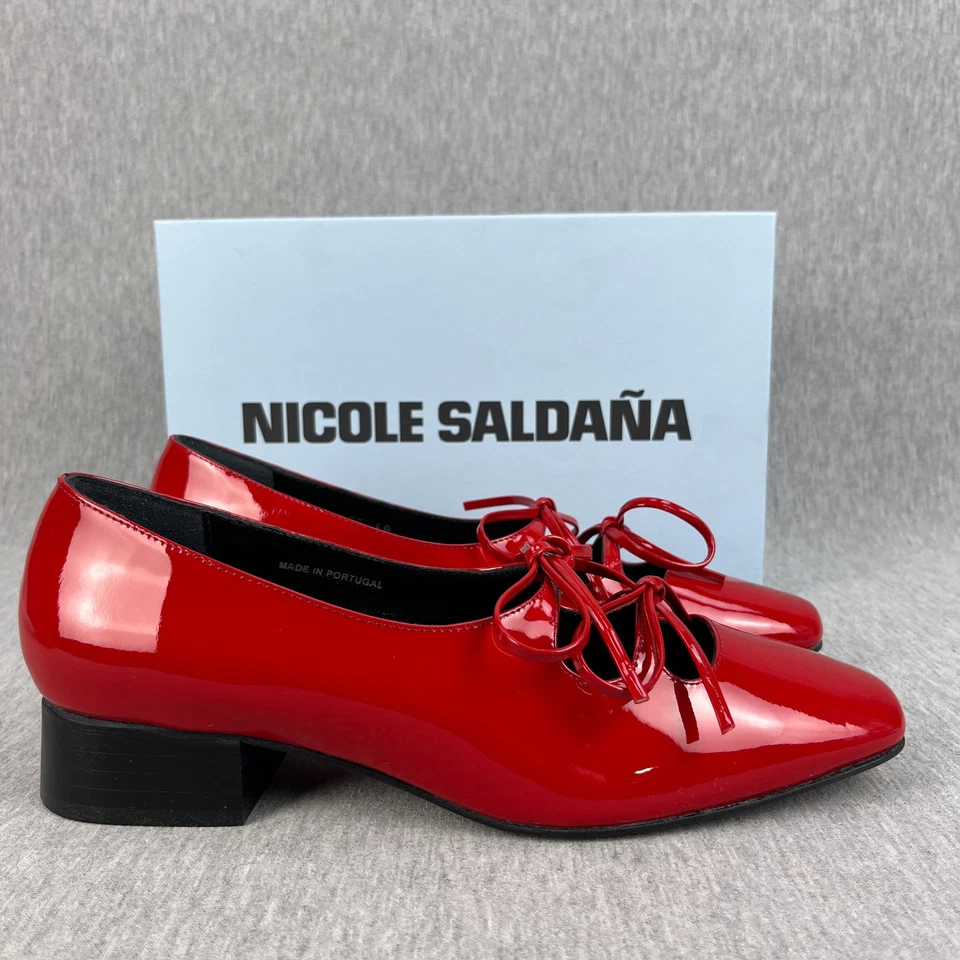 Zapato Nicole Saldaña Isabel Mujer 40 (US 10) Rojo Cereza Charol NUEVO Foto 4 de 4
