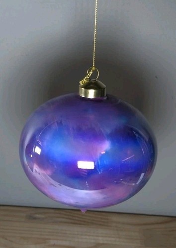 Mark Roberts blau lila glitzernd Wirbel 3er Set 5" Ornamente neu im Karton - Bild 7 von 12