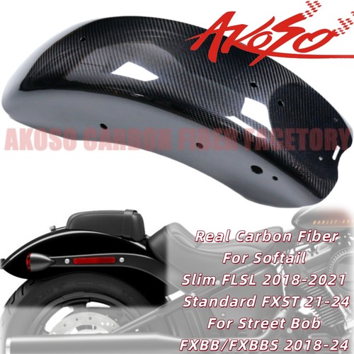 Guardabarros trasero de fibra de carbono para Harley Softail Softail Slim Street Bob FXBB FXBBS - Imagen 1 de 12