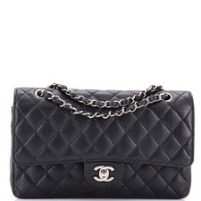 Chanel Classic Double Flap Bag Quilted Caviar Medium