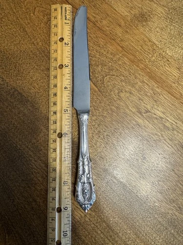 PRICE LOWERED! Rose Point by Wallace Sterling Silver Knife 9 inch.  VTG, No Mono