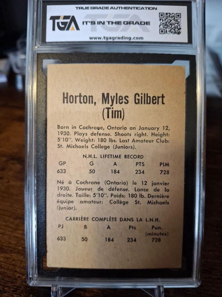 1962-63 Parkhurst Tim Horton #7 TGA 4 - Image 2 of 2