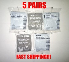 5 Pairs Gray XXL McKesson Non Skid Hospital Slipper Socks 2XL Fast Shipping 