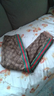 GUCCI MONOGRAM MEN TRACK SWEAT PANTS SIZE S CAMEL COLOR