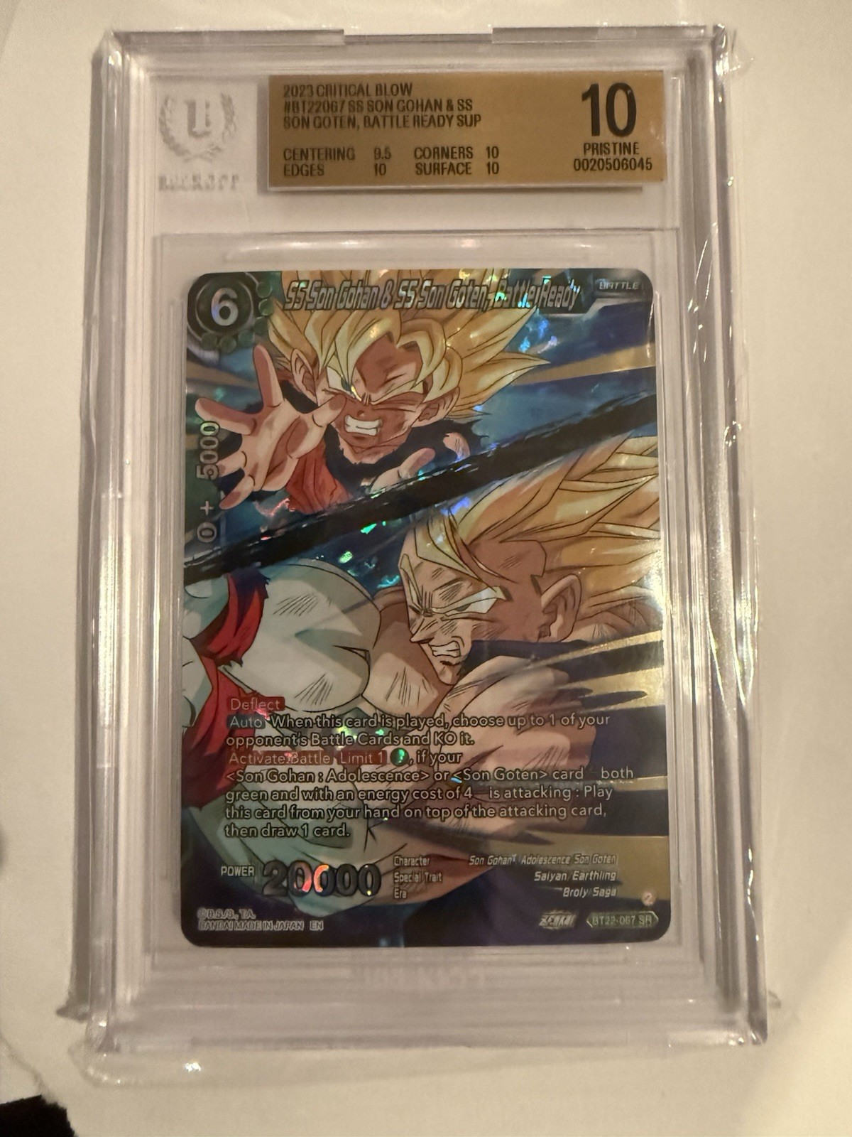 SS Son Gohan & SS Son Goten, Battle Ready BT22-067 Dragon Ball Super Critical Blow trading card — raw and PSA graded price guide