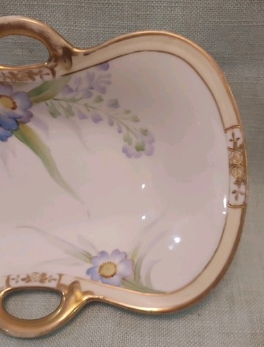 Noritake Nippon Blue Purple Forget-Me-Not Flower Serving Dish Vintage Antique - Picture 8 of 23