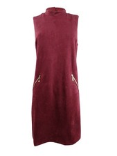 Donna Ricco Women's Faux-Suede Mock-Neck Sheath Dress