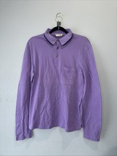 HERMES LIGHT PURPLE LONGSLEEVE POLO STYLE COTTON CASUAL SHIRT Sz S MADE IN ITALY