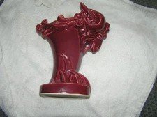 MCCOY POTTERY MAROON RAMS HEAD VASE