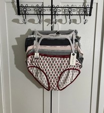 Laura Ashley Brief Underwear Panties 7-Pair XL Cotton Blend Floral/Plain NEW