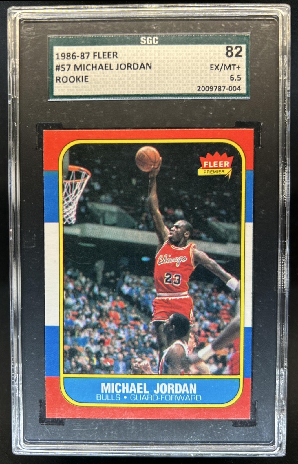 1986-87 Fleer Michael Jordan Rookie RC #57 Bulls SGC 6.5 82 view 1