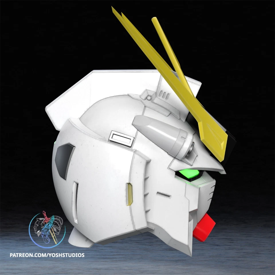 Nu Gundam Head Cosplay Casco Máscara Imán Ranurado Cosplay Kit Foto 4 de 4