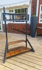 Industrial Metal & Wood Free Standing TV Stand, Mount Bracket, Shelf 40-60in