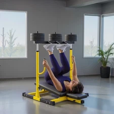 Leg Press Machine with Adjustable Leg, Back, Head Positions Yellow