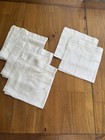 Vintage Set of 5 Off White Linen Cloth Napkins Floral Print with Lacy Borders — photo 1