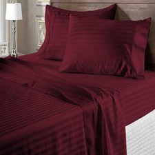 Royal's Stripe Wine Bedding Collection 1000/1200 TC Egyptian Cotton