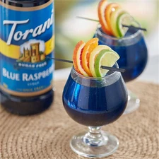 Torani Sugar-Free Blue Raspberry Flavoring Syrup 750 mL Plastic Bottle 880532921