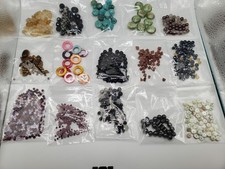 Mixed Lot Of Jewelry Making/Craft Loose Beads Natural Stone Shell Glass Plastic