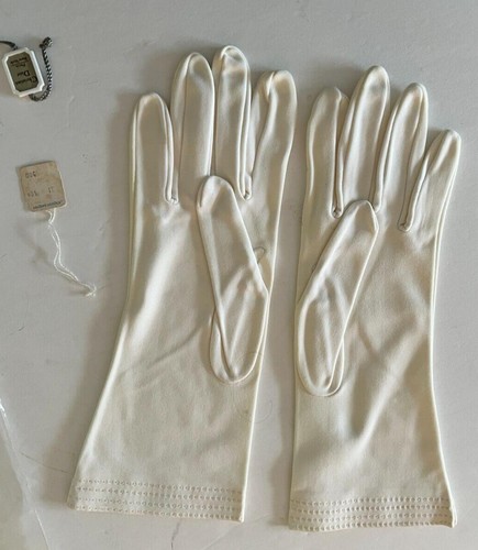 Vintage 50er Jahre Damen Christian Dior Handschuhe orig Etikett in Kunststoff Paris NY Oper Gr.8 - Bild 3 von 4
