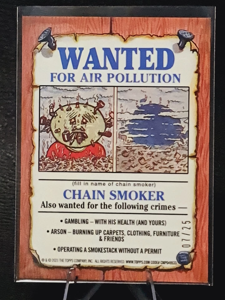 Marty Gras #135b #07/25 2021 Chrome Garbage Pail Kids Rose Gold Refractor L0146A - Image 2 of 2