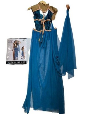 Starline LA Womens Maiden Of The Throne Goddess Halloween Costume Medium Blue