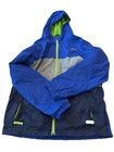 THE NORTH FACE HyVent Boys Large 14-16 Blue/green Packable Hood Wind Rain Jacket — photo 1