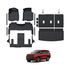 Floor Mats Set for 2021-2025 Chevrolet Chevy Tahoe/GMC Yukon 7 Seats Accessor...
