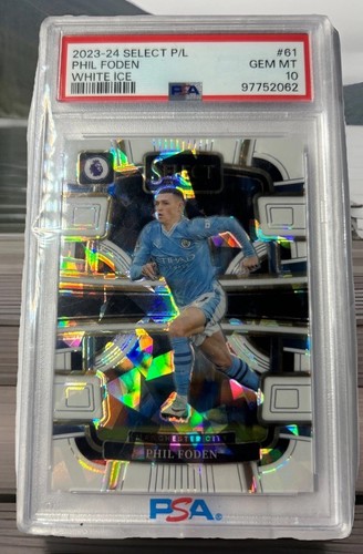 💧Phil Foden 🗯️2023-24 Panini Select White Ice Prizm #241 Man City /85 PSA 10