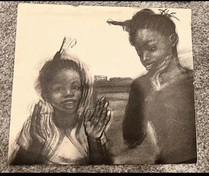 🔥 RARO Litografía Vintage Afroamericano NEGRO Mujer y Familia Retrato Byard Foto 2 de 4