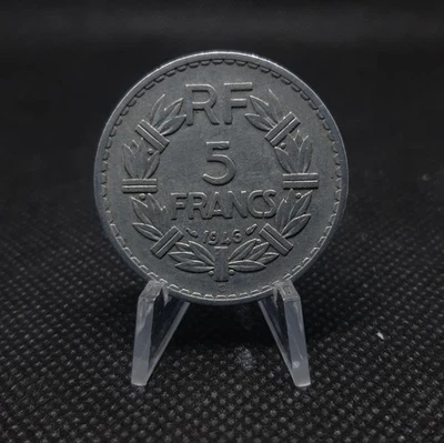 5 francs France 1946 C - Lavrillier en aluminium, TTB+, sous pochette - Photo 1/2