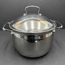 Vintage Belgique Copper Bottom Stainless Steel 8 Qt Stock Pot Belgium