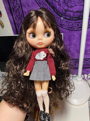 Muñeca Blythe Personalizada Pelo Negro Marrón ÚNICA Desnuda Piel Blanca Cara Brillante Juguete 1/6 BJD - Imagen 8 de 24
