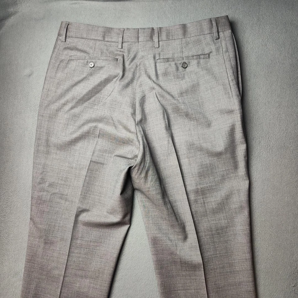 Banana Republic Pants Mens 36x30 Gray Slim Fit Italian Wool Marzotto Dress Lined - Image 4 of 4