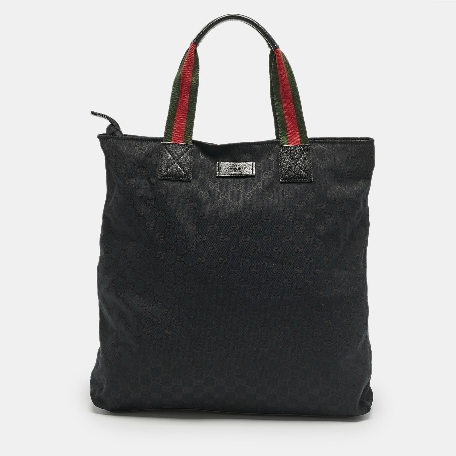 Gucci Black GG Canvas Vertical Shoulder Tote Bag