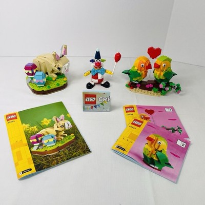 LEGO 40522 Valentine Love Birds & 40463 Easter Bunny & 30565 Birthday Clown Lot
