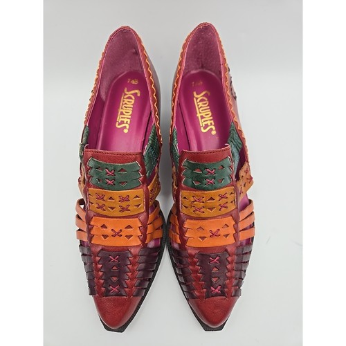 VINTAGE HUARACHE WOVEN LEATHER Scruples SOUTHWESTERN ANKLE BOOTS shoes womens 7½ - Picture 3 of 8