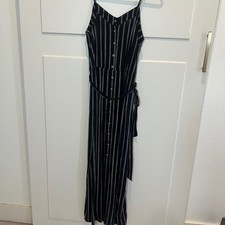 Universal Thread Women's Medium Striped Button Front Maxi Dress Linen Blend