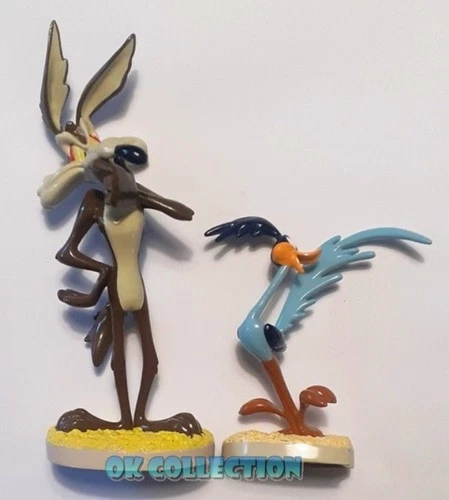 N° 2 Looney Tunes Plastic Figures WILE COYOTE and ROAD RUNNER (h. 6") DeAgostini