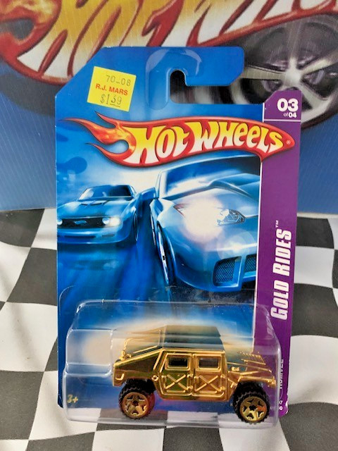 Hot Wheels 2007 Gold Rides 3/4 055 Hummer Humvee CHROME GOLD OR5SP