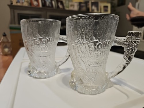McDonalds Feuersteine Vintage Glas RocDonald Mammut Becher 1993