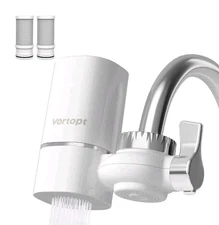 Vortopt White Faucet Tap Water Purifier Filter for Kitchen Sink - 400 Gallons