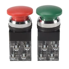 Red Green AC 250V 6A SPST Temporary Head Push Button Switch O3N46299