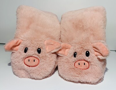 Women's Pig face Pink Slippers Sherpa Oooh Geez Brand Very