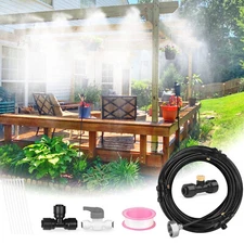 26.2ft Hose Outdoor Patio Water Misting Cooling System Fan Mister Nozzles Set