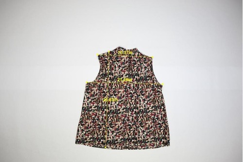 Kasper Printed Tie Neck Sleeveless Blouse Toffee Multi Plus Size Womens 1X - Picture 4 of 9
